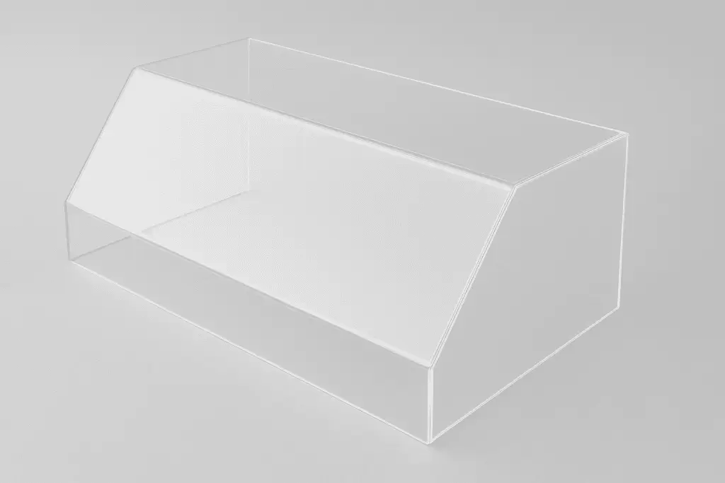Glasheldere schuine kap